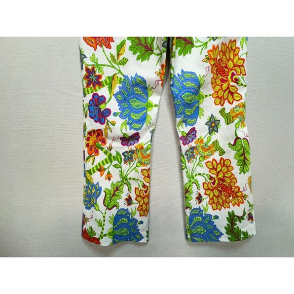 NWT Tahari Womens Floral Cropped Flare Pants Size XS Multicolor Stretch Boho - Picture 13 of 13